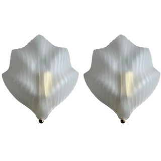 Mid-Century Glass Wall Lamps by Zelezny Brod, 1980s, Set of 2 For Sale