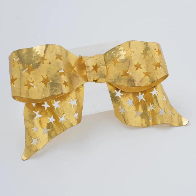 Sonia Rykiel Sonia Rykiel Paris Giant Gilded Bow Brooch For Sale - Image 4 of 8