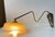 Modern Danish Adjustable Brass Swing Arm Wall Light with Striped Glass Shade, 1960s For Sale - Image 10 of 12