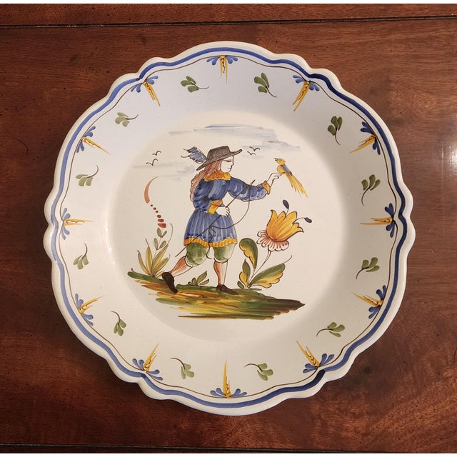 18th Century French Nevers Polychrome Tin-Glazed Faience Plate For Sale - Image 10 of 10