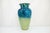 Tim Chilina Hand Blown Molten Blue Green Swirl Studio Art Glass Vase 15" For Sale - Image 4 of 7