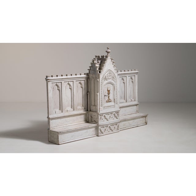 Antique White 19th Century France Gothic Antique White Wood Decorative Object For Sale - Image 8 of 15