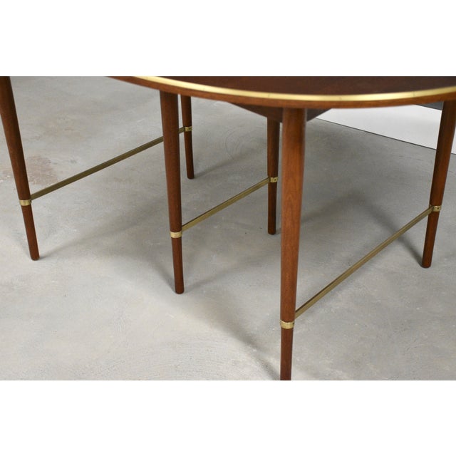 H. Sacks & Sons 1960s Refinished 128” Paul McCobb Connoisseur Mahogany and Brass Dining Table For Sale - Image 4 of 10