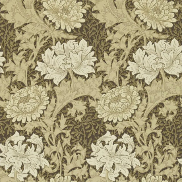 Morris & Co Chrysanthemum Wallpaper in Bullrush For Sale
