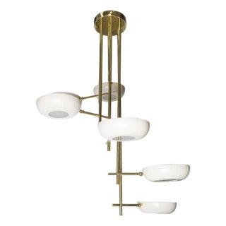 Stilnovo style stepped chandelier For Sale
