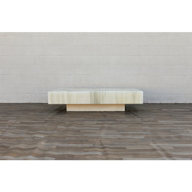Vintage 1970s Italian Faux Marble Coffee Table | Willy Rizzo Mid-Century Modern For Sale In Los Angeles - Image 6 of 18