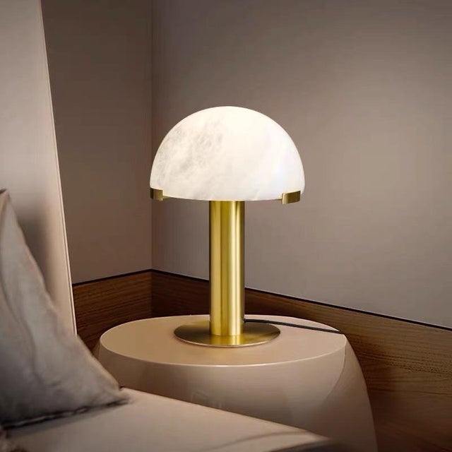 Art Deco Marble & Copper Luxury Table Lamp For Sale - Image 3 of 5