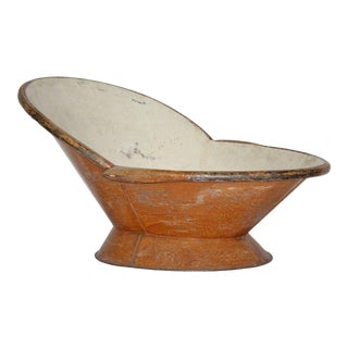 Victorian Metal Bath Tub With Faux Wood Painted Finish With Provenance, Circa 1895 For Sale
