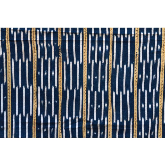 Vintage Baoule African "Bandama Ochre" Ikat Throw For Sale - Image 4 of 5