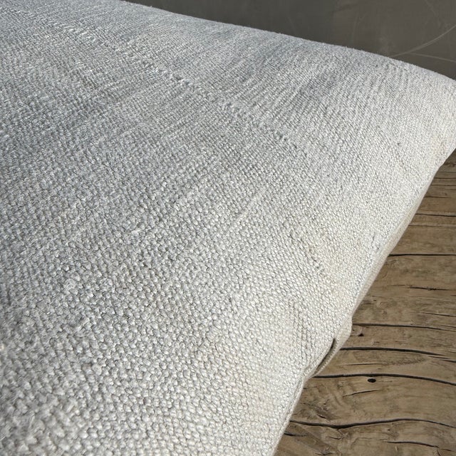 Vintage Rug Pillow Cover With Original Seams For Sale - Image 4 of 6