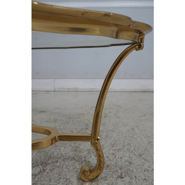 Labarge Brass & Glass Hollywood Regency Coffee Table For Sale In Philadelphia - Image 6 of 11