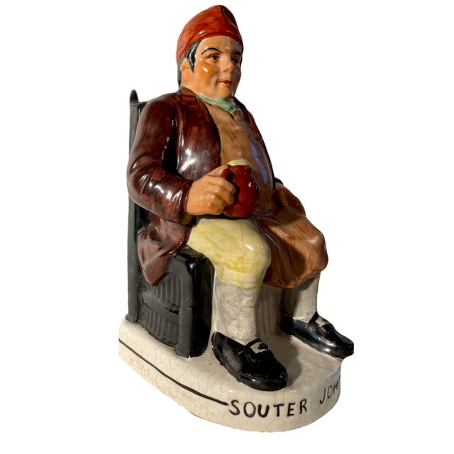 Antique Staffordshire Toby mug featuring the character "Souter Johnny" circa 1860. Souter Johnny (sometimes spelled...