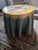 Traditional Custom Side Accent Table – Hand-Painted Metal Top & Fabric Skirt For Sale - Image 3 of 14