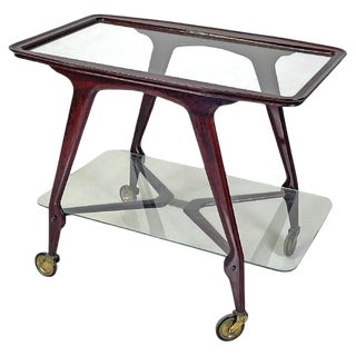 Mid-Century Modern Italian Wooden Cart, 1950s For Sale