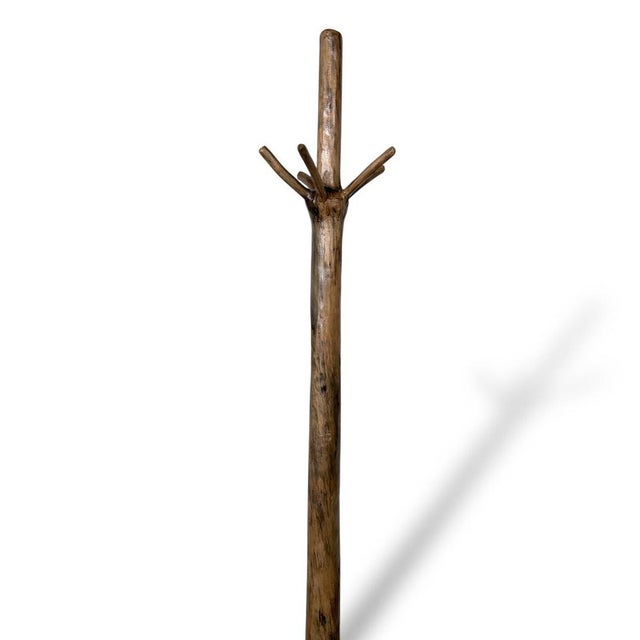 Contemporary Rustic Live Edge Wood Coat Stand For Sale - Image 3 of 8