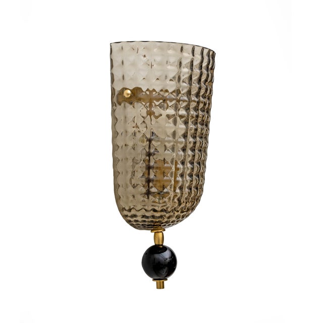 2000 - 2009 Modern Twisted Smoked Murano Glass Sconces in the style of Barovier & Toso, 2000, Set of 2 For Sale - Image 5 of 10