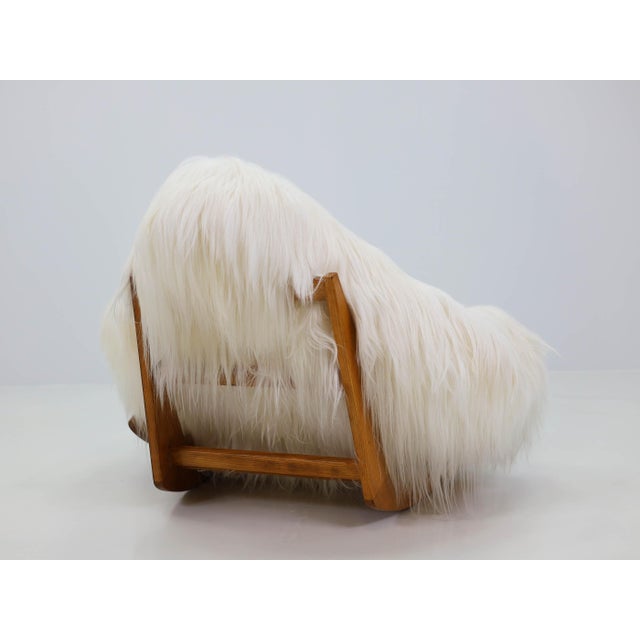 Large Tibetan Goat Fur Yeti Rocking Chair by Mario Scheichenbauer for Elam, Italy, 1968 For Sale - Image 4 of 12