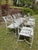 1990s Set of 6 Vintage Cast Aluminum Outdoor Star and Dolphin Armchairs For Sale - Image 5 of 6