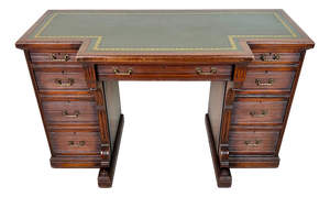 Mahogany Breakfront Library Desk from Gillow & Co.