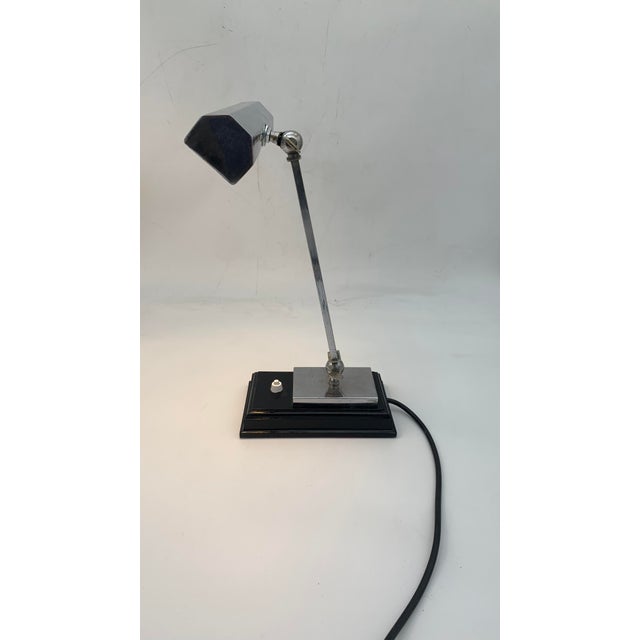 1920s Deco Table Lamp in Brass and Wood, 1920s For Sale - Image 5 of 6