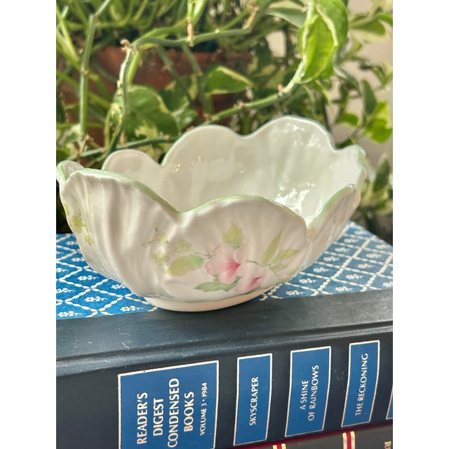 Mid 20th Century Mid 20th Century Elizabethan Staffordshire Bone China Pink Floral Berry Bowl With Underplate For Sale - Image 5 of 8