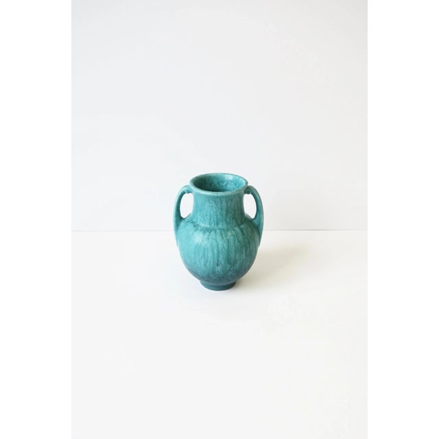 American Modern Turquoise Blue Pottery Vase, Circa Early 20th Century For Sale - Image 3 of 13