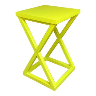 Early 21st Century Ethan Allen Lime Green Side Table For Sale