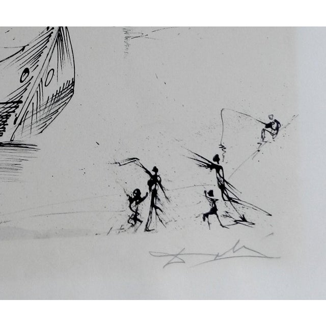 Surrealism Dali the Fisherman Hand Sign Numbered Lithograph Dali Authenticated Surreal Art For Sale - Image 3 of 3