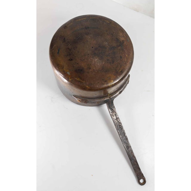 19th Century Copper and Handwrought Steel Kitchen Saucepan For Sale - Image 11 of 14