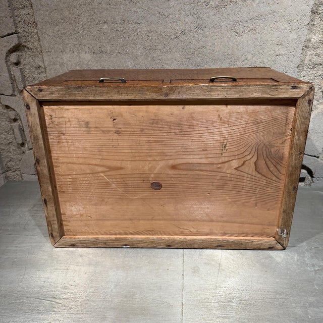 Antique Japanese Hibachi Traditional Wooden Container Box or Ice Chest For Sale - Image 10 of 11