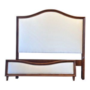 Late 20th Century Vintage Upholstered Queen Bed Frame