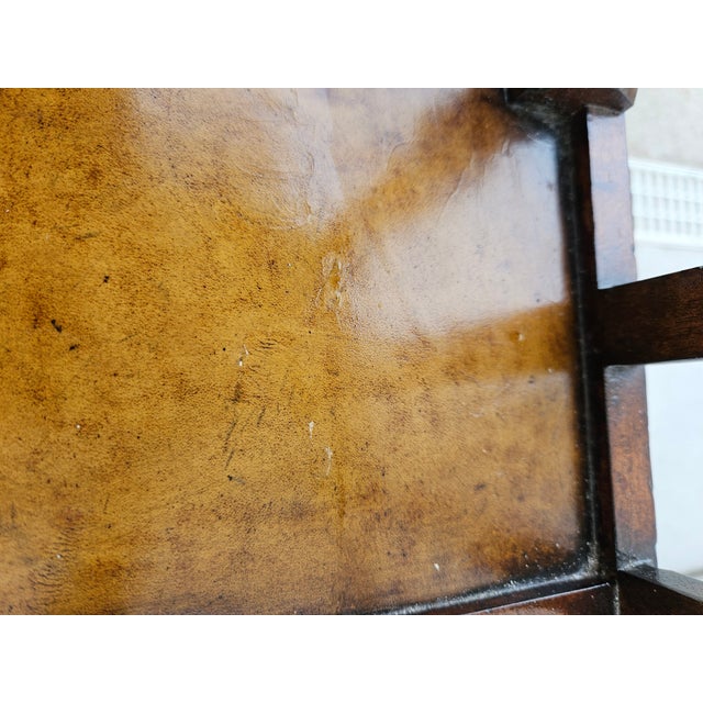 Jonathan Charles Walnut and Leather Canterbury or Side Table For Sale - Image 9 of 12