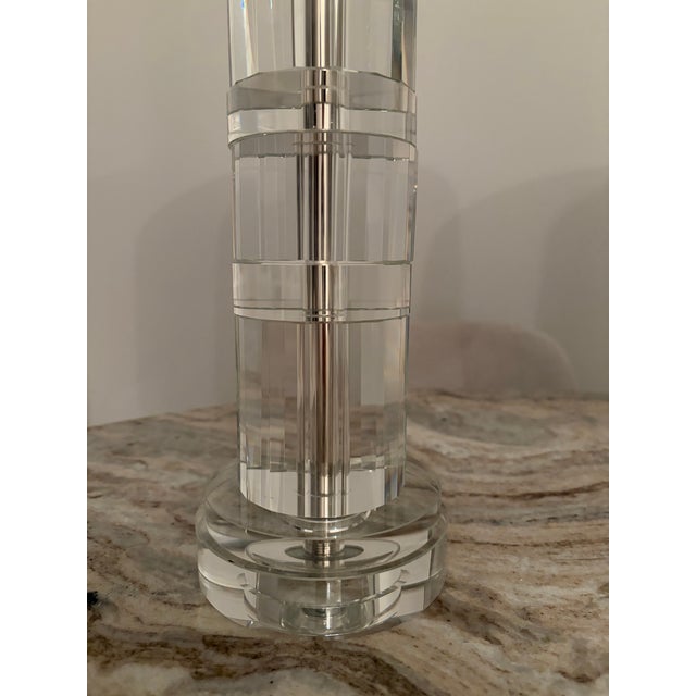 Ralph Lauren Farrah Crystal Column Table Lamps - A Pair For Sale In New York - Image 6 of 15