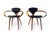Mid-Century Modern Pair of Norman Cherner "Pretzel" Armchairs for Plycraft, Circa Early 1960s — Original Labels, Walnut, Black Leather For Sale - Image 3 of 11
