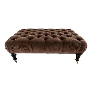 2000s Ralph Lauren ‘Duke’ Upholstered Ottoman For Sale