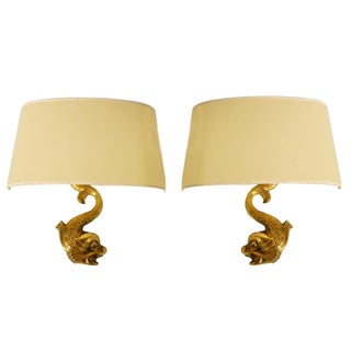 Vintage French Signed E. Guillemard Bronze Sconces - A Pair For Sale