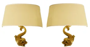 Vintage French Signed E. Guillemard Bronze Sconces - A Pair
