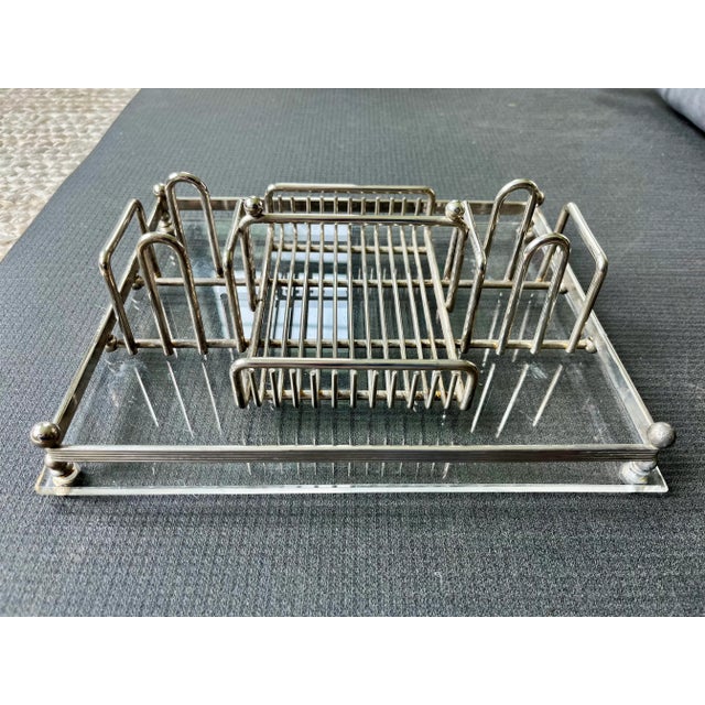 1960s Vintage Lucite Buffet Caddy Utensil Rack & Organizer For Sale - Image 9 of 11