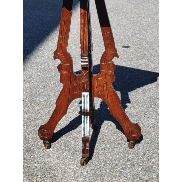 19th Century American Walnut Marble Side Table For Sale - Image 13 of 18