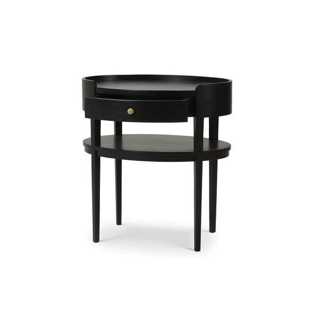 Black Scandinavian Oval Side Table For Sale In Greensboro - Image 6 of 10