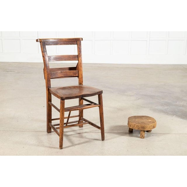 French Elm Side Table or Stool, 1900 For Sale - Image 3 of 10