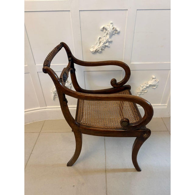 Antique Regency Mahogany Dining Chairs with Cane Seats, Five Singles & One Carver, 1830s, Set of 6 For Sale - Image 10 of 18