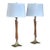 1960s Mid-Century Modern Walnut and Brass Sculptural Lamps After Laurel - Pair For Sale