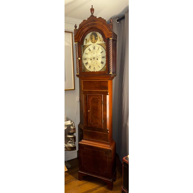 Late 18th-Early 19th Century Scottish Grandfather Clock With Inlaid Case For Sale - Image 4 of 12