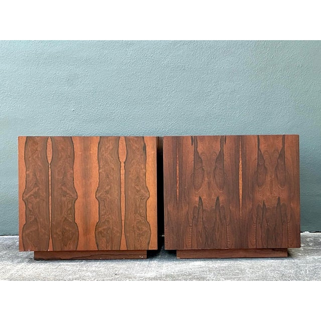 Wood Vintage MCM Cube Side Tables - Set of 2 For Sale - Image 7 of 12