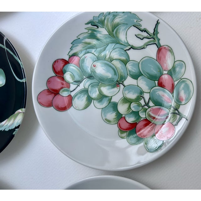 Set of 6 Vendanges Small Porcelain Plates by Philippe Deshoulieres For Sale - Image 11 of 17