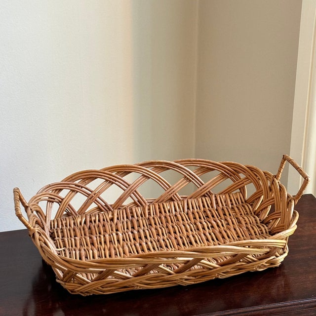 Mid-20th Century Mediterranean-Style Openwork Basket Tray For Sale - Image 10 of 12