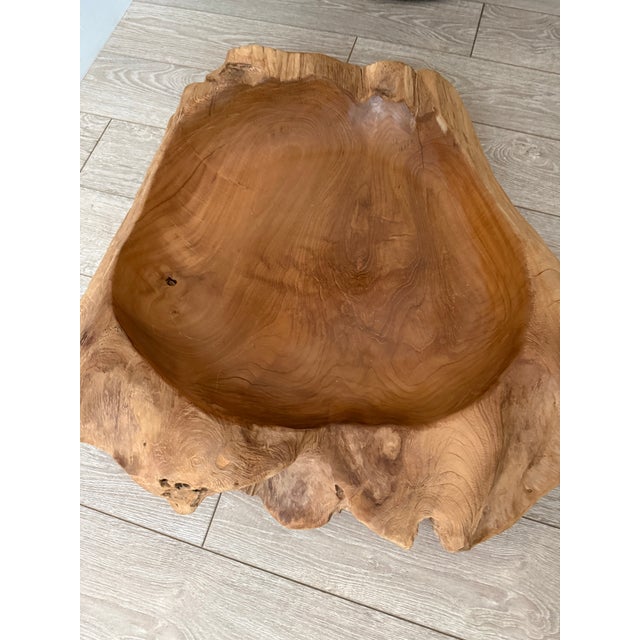 Organic Sculptural Teak Vessel Bowl For Sale - Image 4 of 5