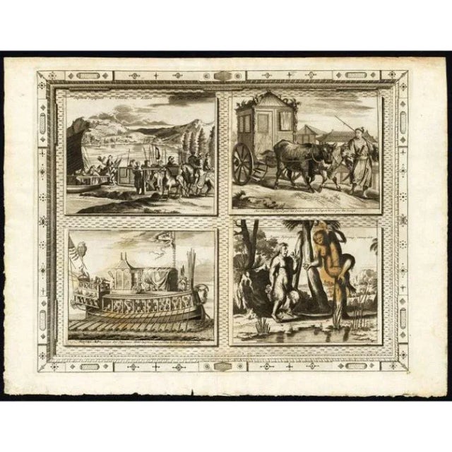 Paper Four Japanese Views by Van Der Aa, 1725 For Sale - Image 7 of 7