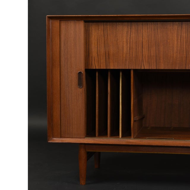 Brown Arne Vodder for Sibast Danish Teak Tambour Door Stereo Cabinet For Sale - Image 8 of 18